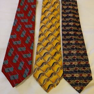 3 Liz Claiborne Italian Silk Ties